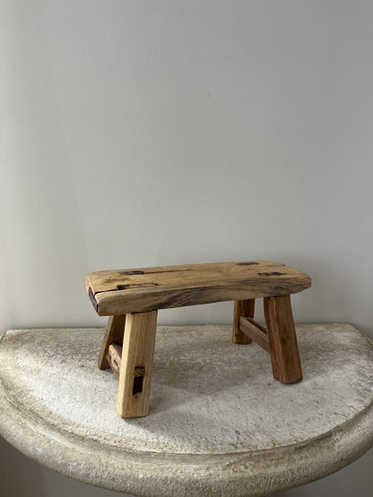 Mini Vintage Elm Stool II