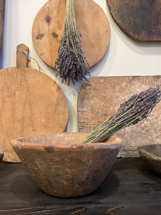 Vintage carved wood bowl