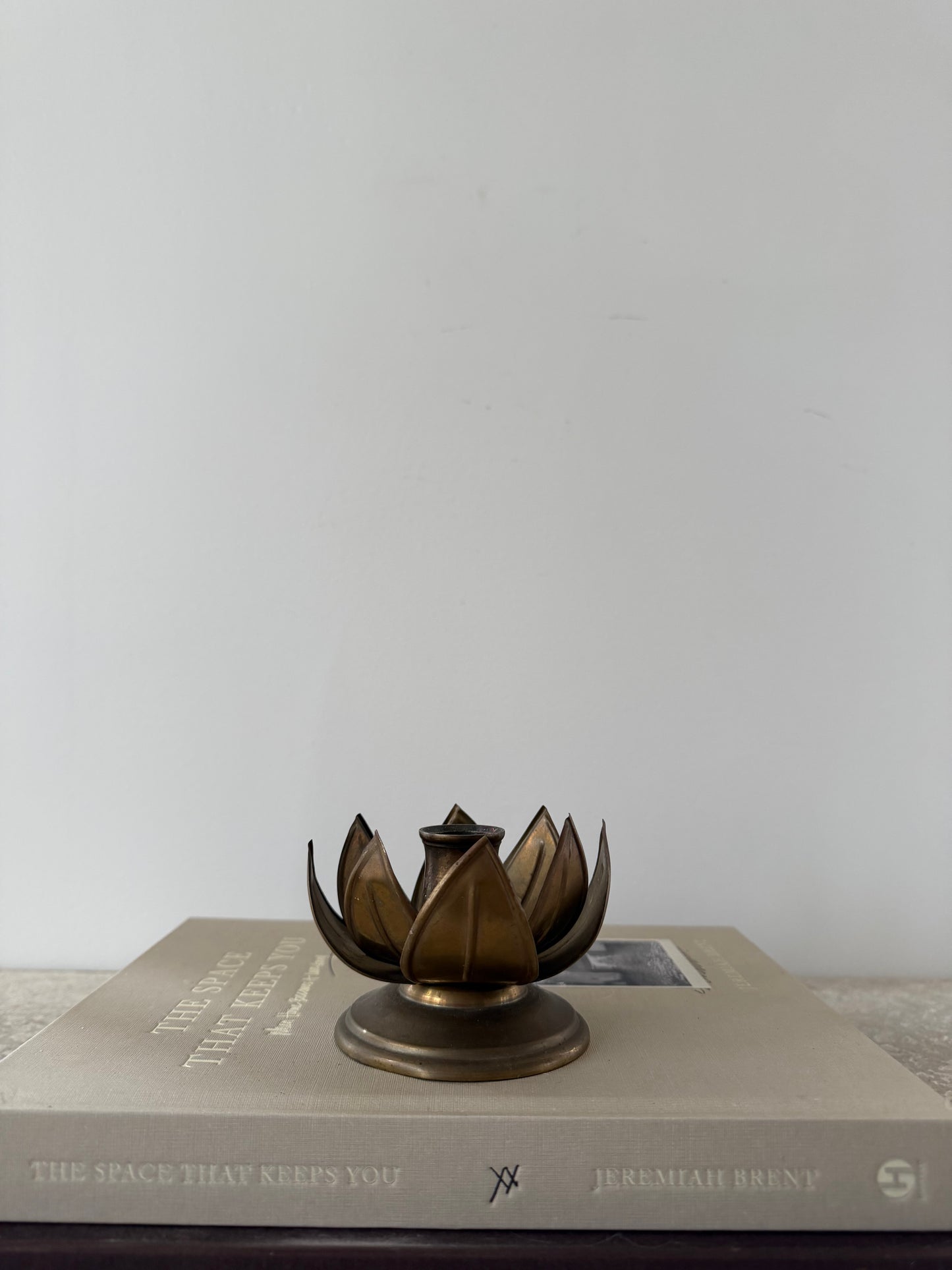 Vintage French Lotus Taper Candleholder