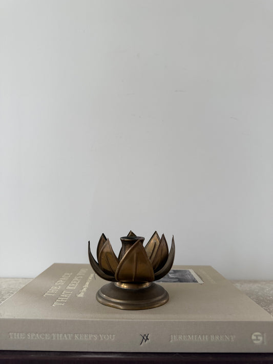 Vintage French Lotus Taper Candleholder