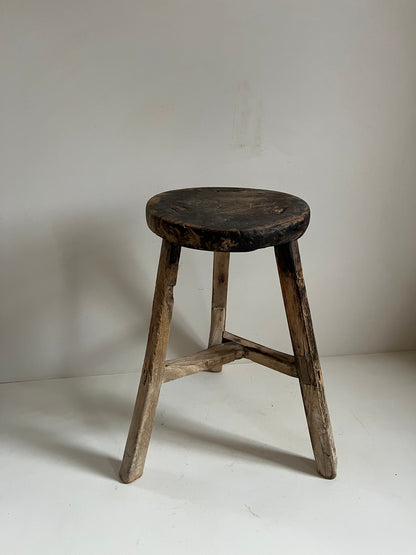 Vintage Elm Stool III