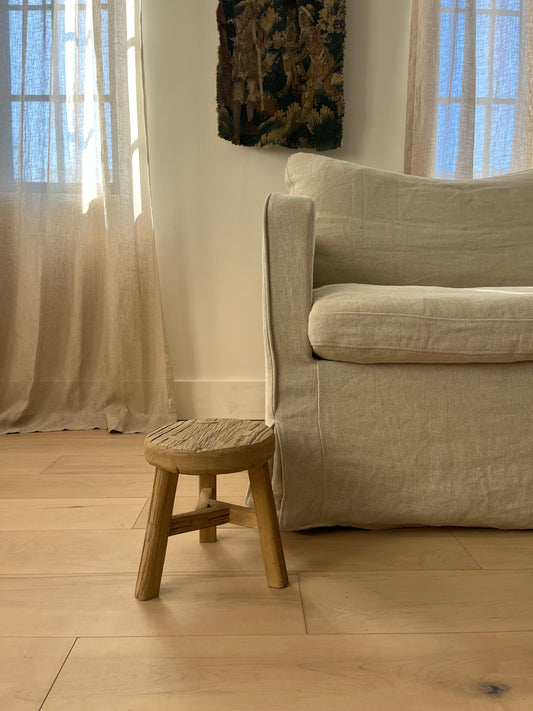 Mini Round Elm Stool III