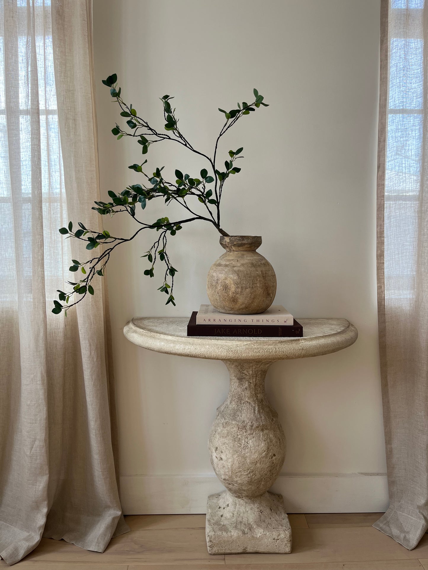 Bleached Vintage Teak Wood Vase, Medium No. 002