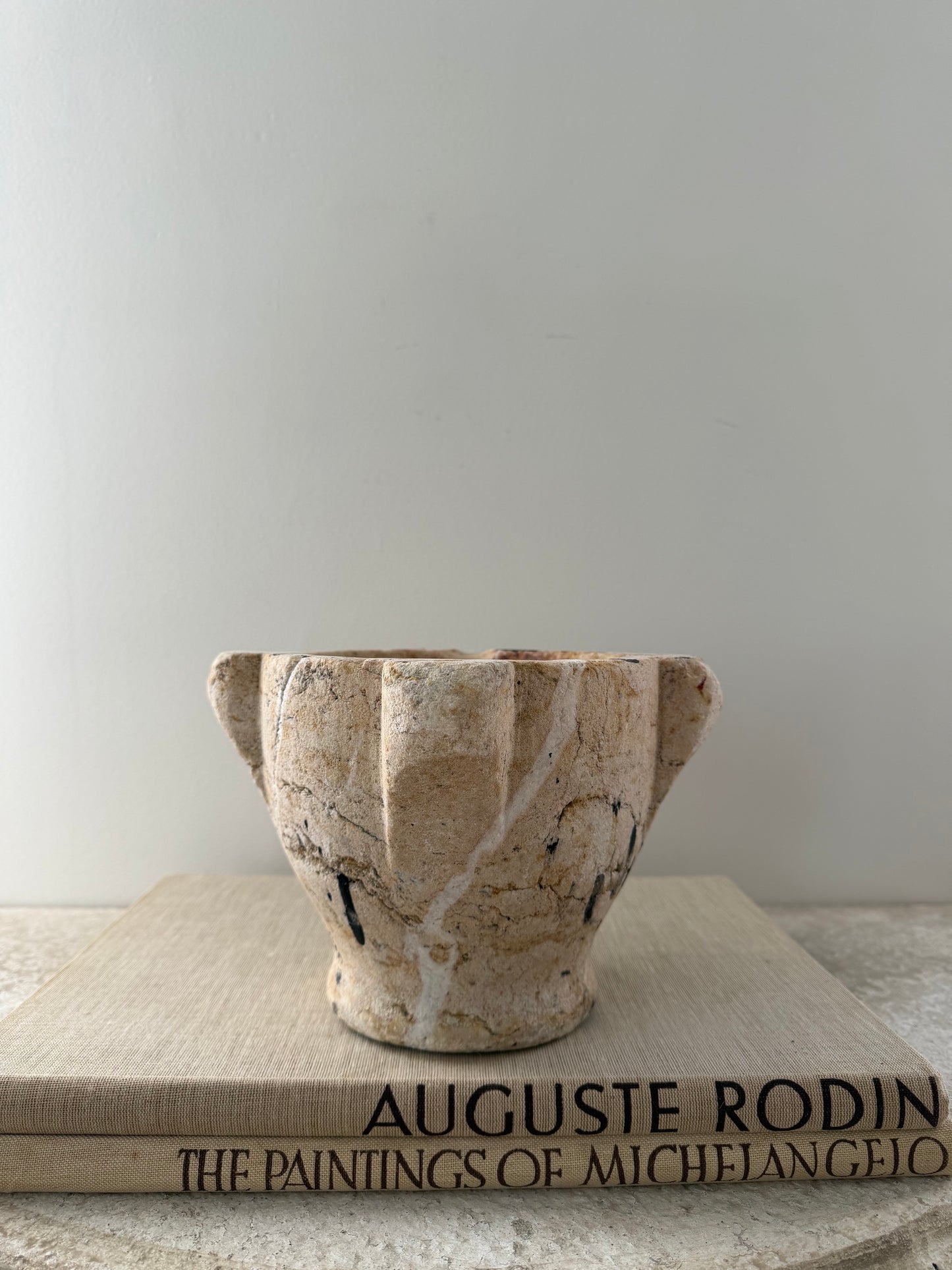 Tall French Marble Mortar