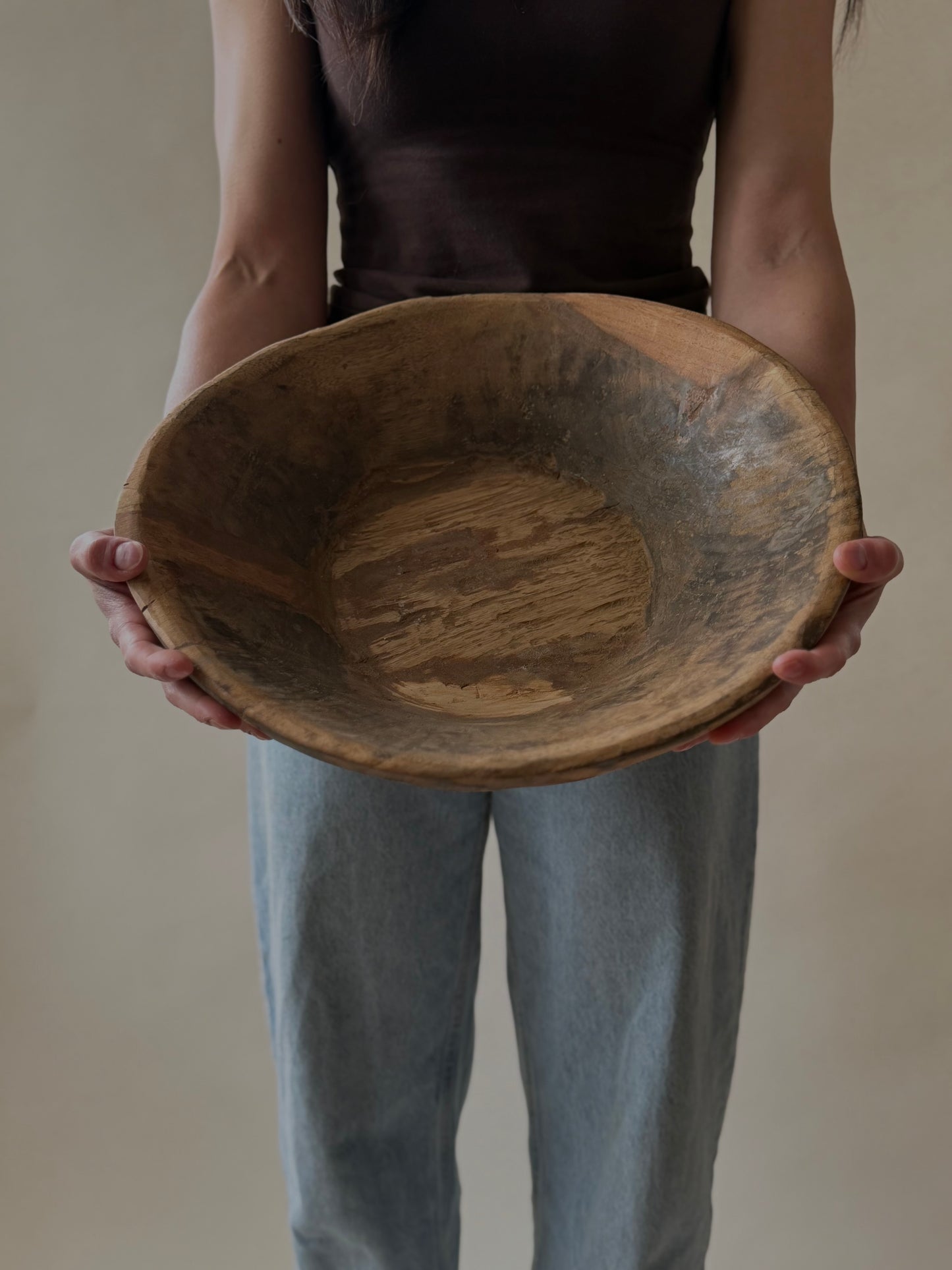 Vintage Wood Bowl - Light