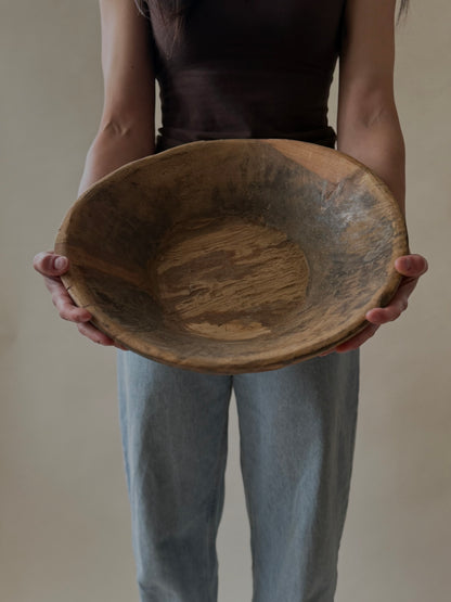 Vintage Wood Bowl - Light