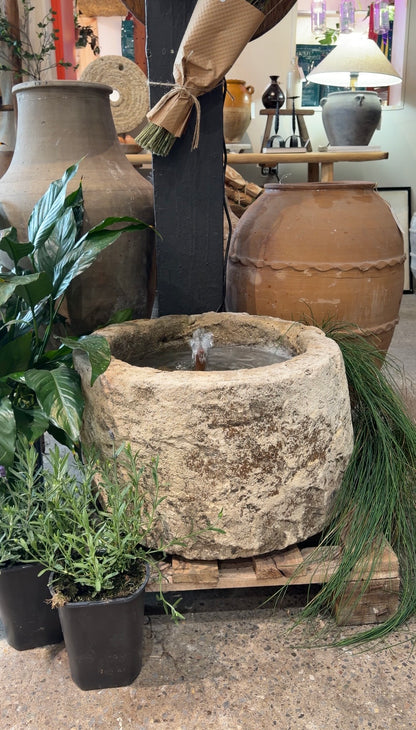 Limestone Trough Fountain - Round