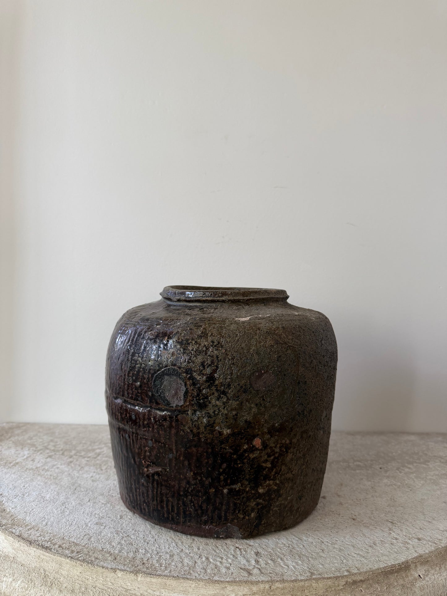Brown Glaze Rice Wine Vessel