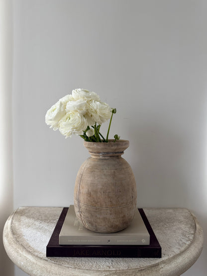 Bleached Teakwood Vase, Large No. 001