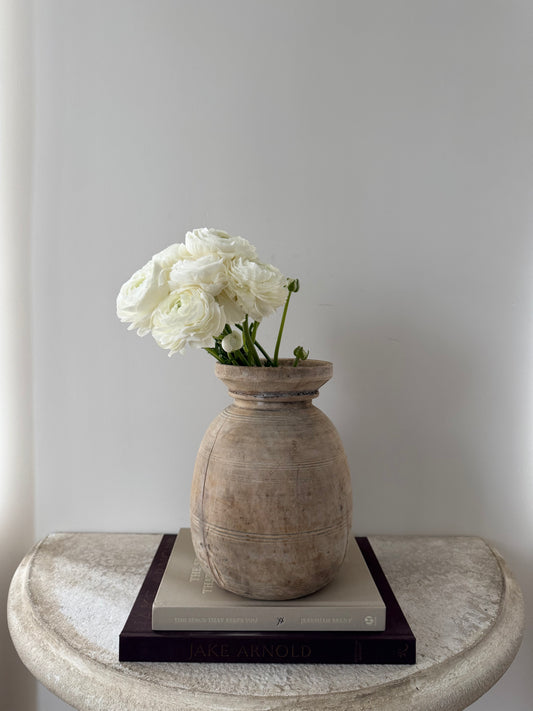 Bleached Teakwood Vase, Large No. 001