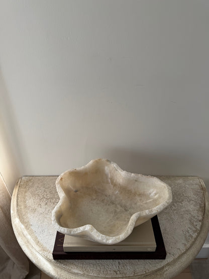 Large Handcarved Solid Onyx Bowl