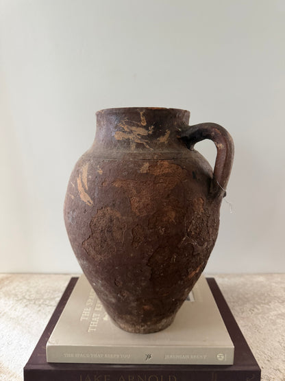 Large 1 Handle Anatolian Vessel - Ember Brown
