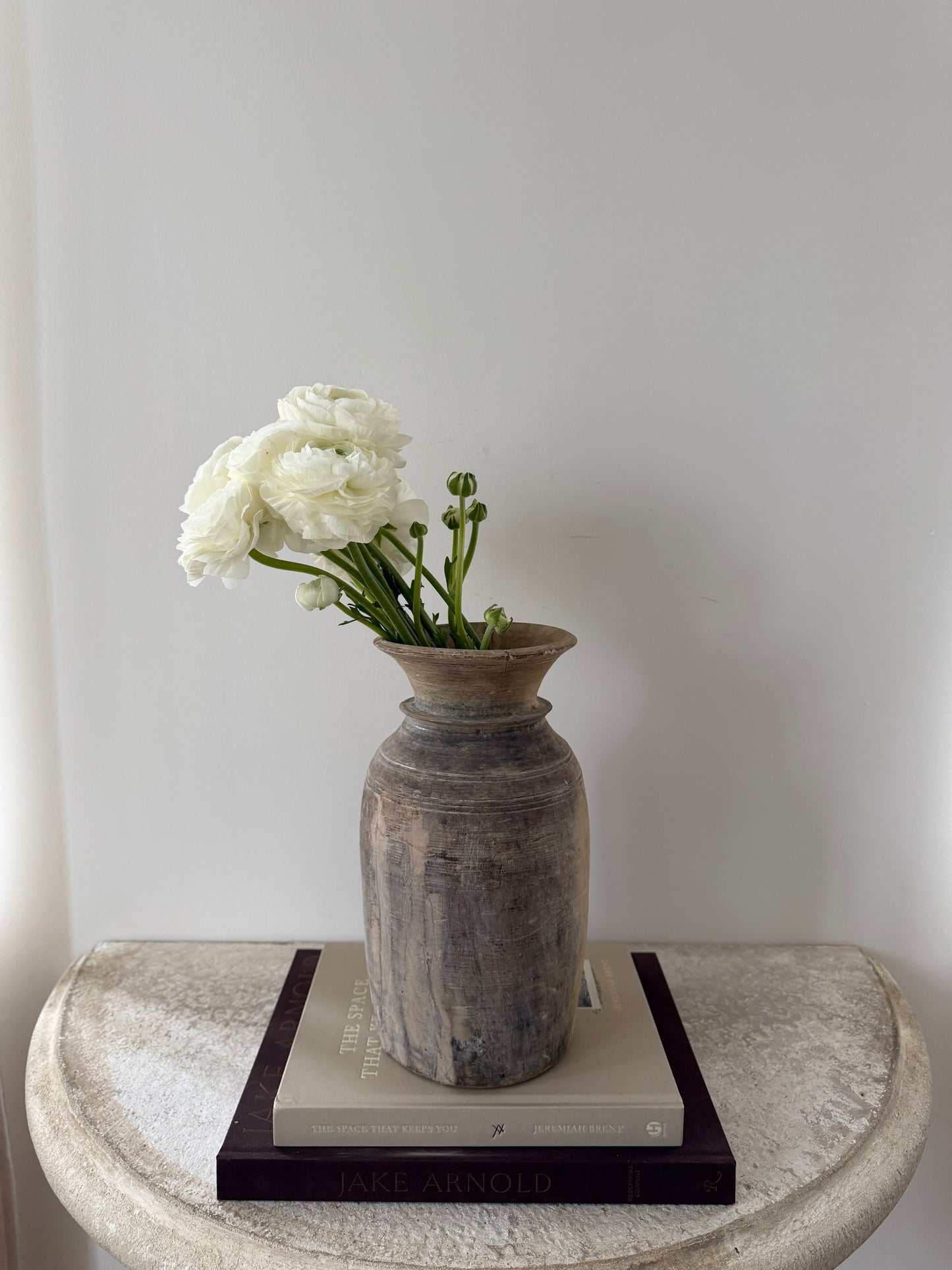 Bleached Vintage Teakwood Vase, Medium No. 003
