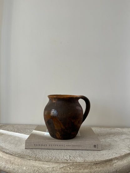 Umber & Mustard Glaze Small French Pot