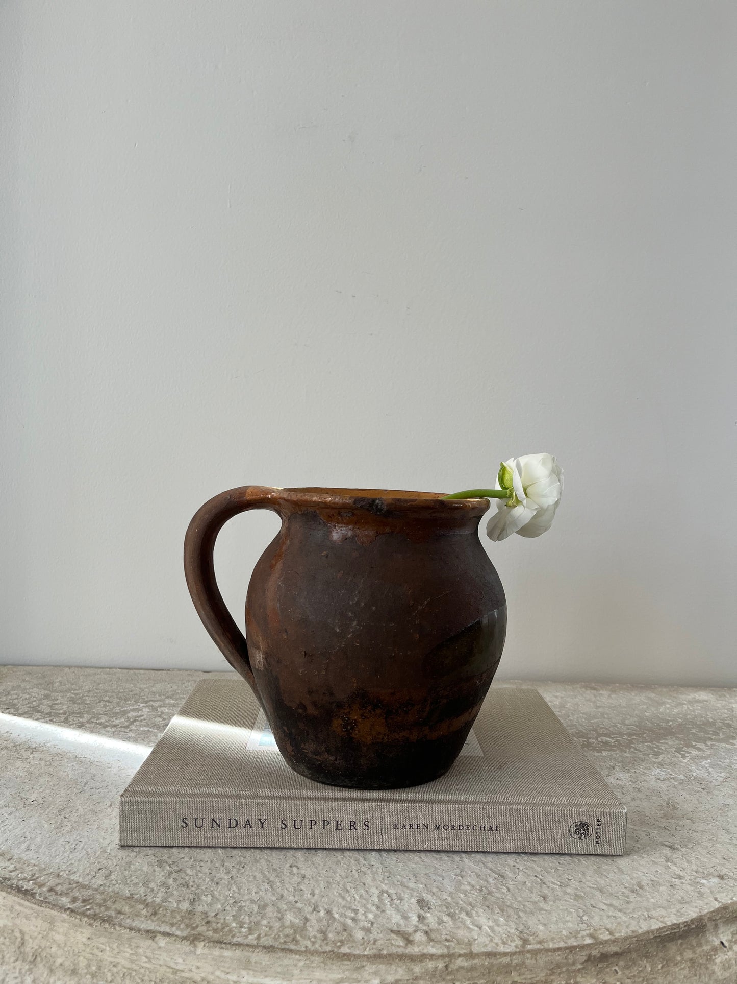 Umber & Mustard Glaze Small French Pot