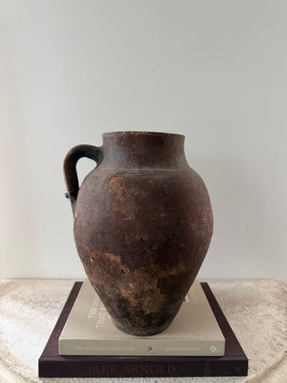 Large 1 Handle Anatolian Vessel - Ember Brown