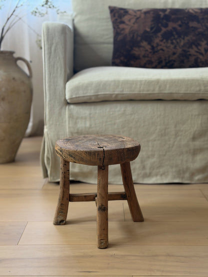 Round Mini Elm Stool