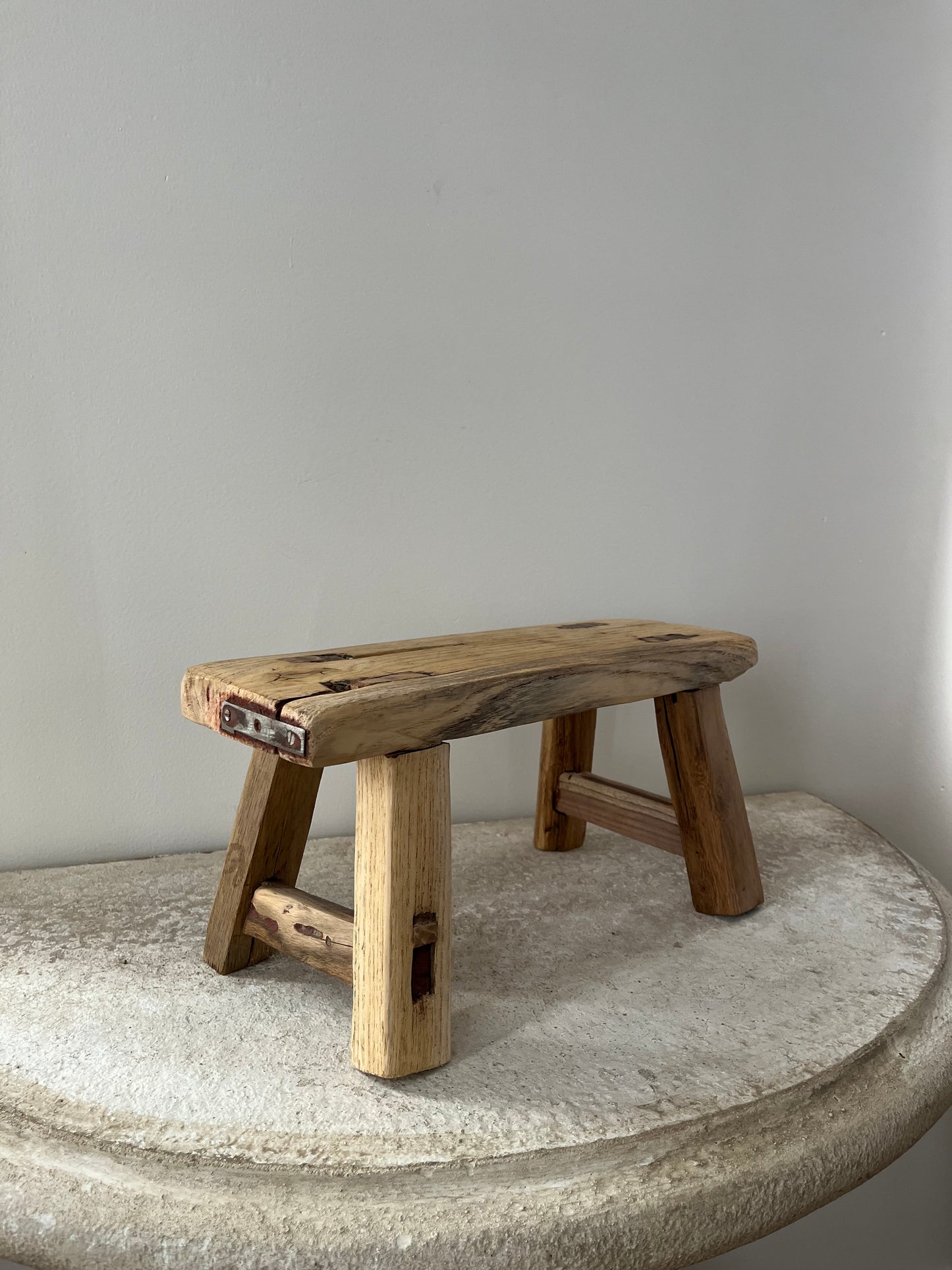 Mini Vintage Elm Stool II
