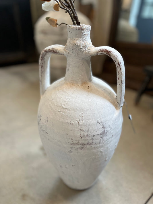 Elena whitewashed amphora, large