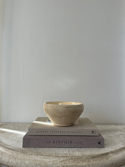 Antique French Stoneware Bowl, Cream