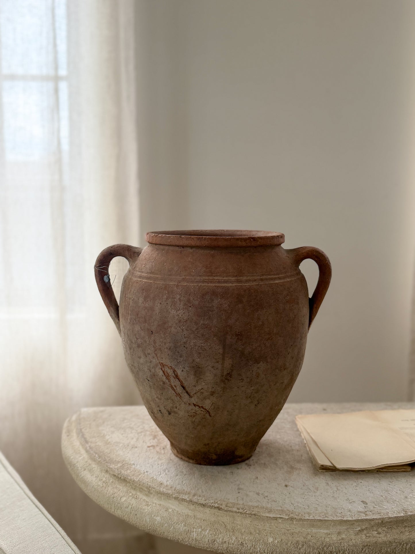 2 Handle Terracotta Vessel - VII