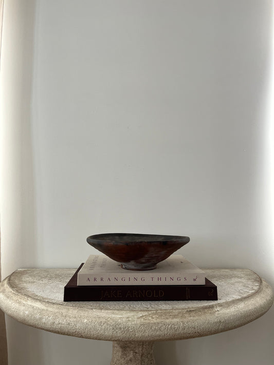 Vintage Indonesian Terracotta Raised Bowl