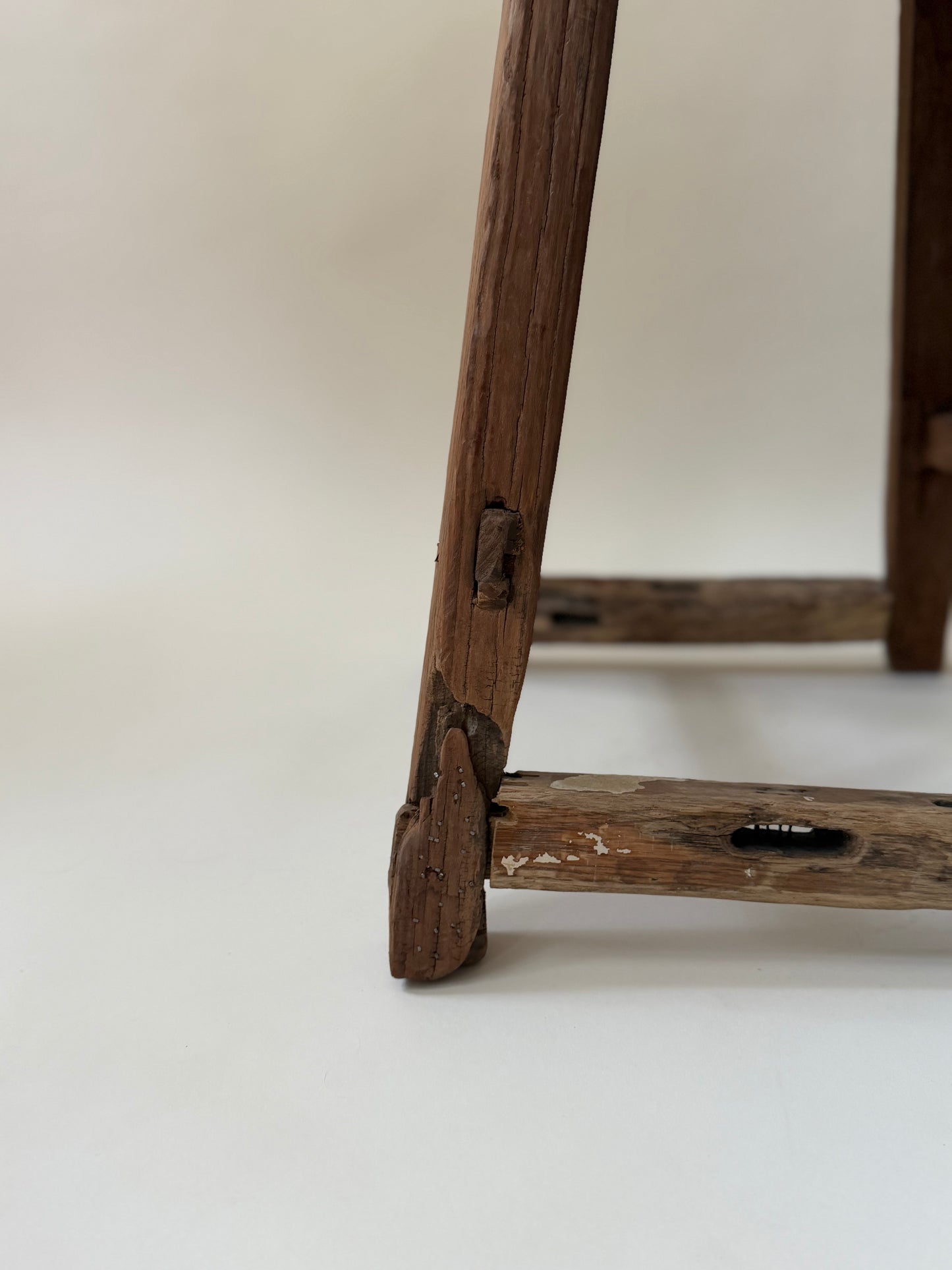 Square Elm Stool - Dark