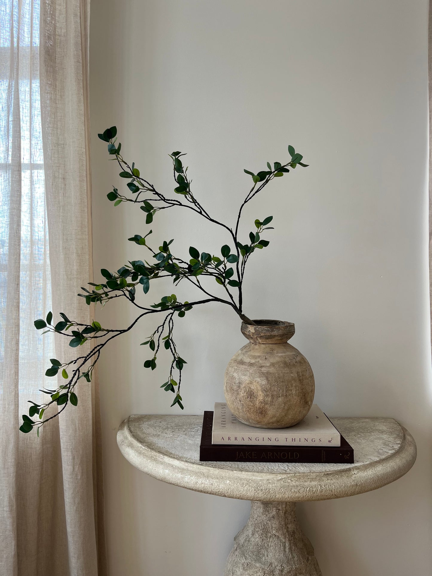 Bleached Vintage Teak Wood Vase, Medium No. 002