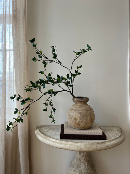 Bleached Vintage Teak Wood Vase, Medium No. 002