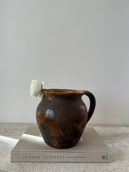 Umber & Mustard Glaze Small French Pot