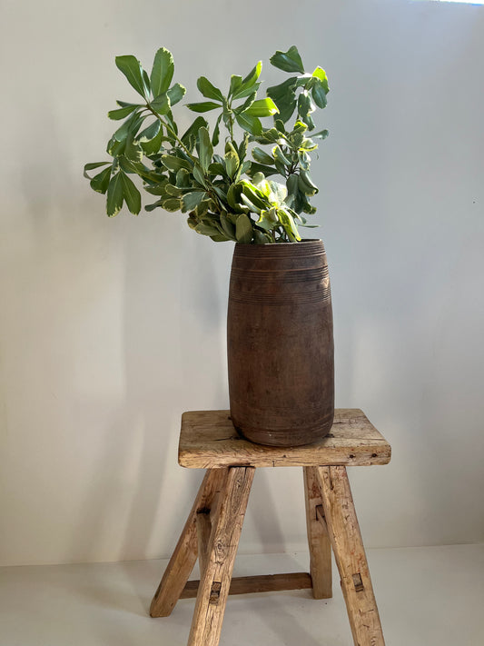 Natural Teak Wood Vase, Medium No. 001
