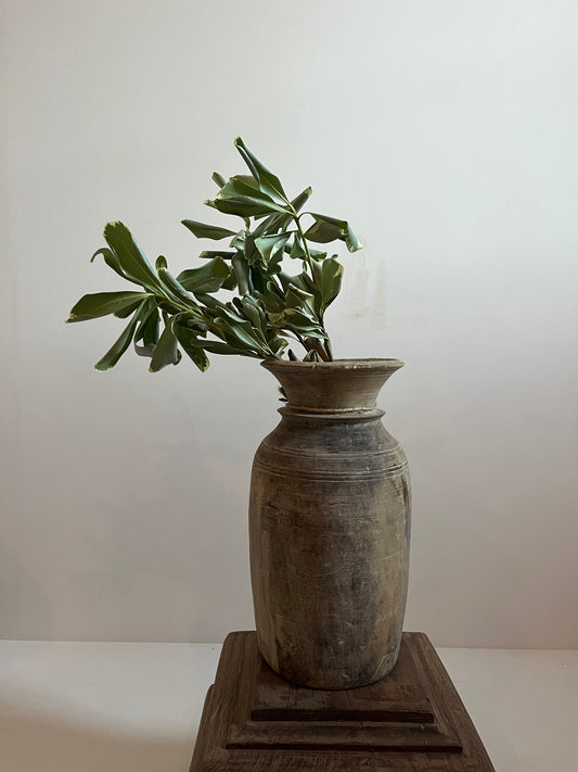Bleached Vintage Teakwood Vase, Medium No. 003