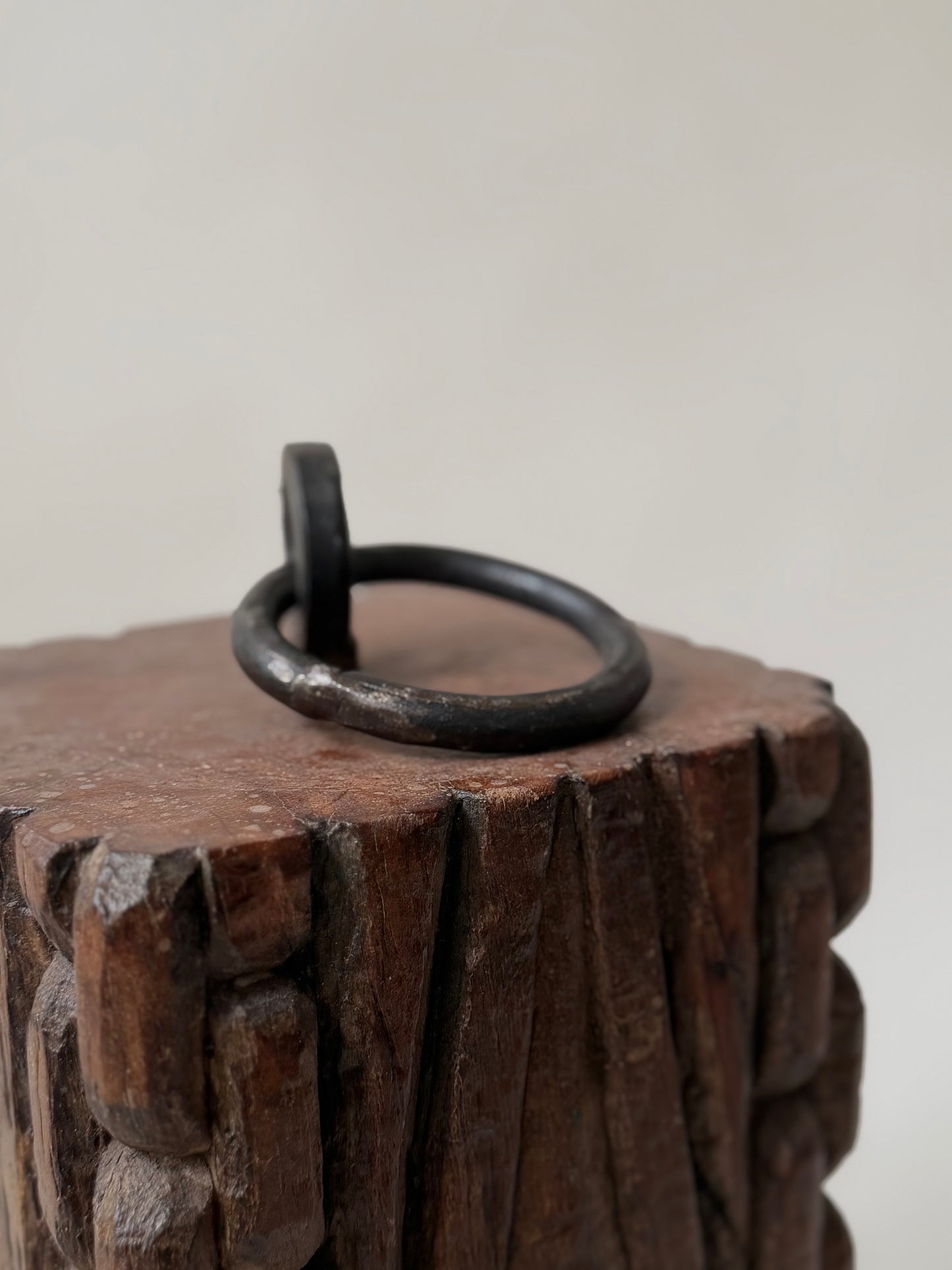 Found Door Stop - Wood & Iron