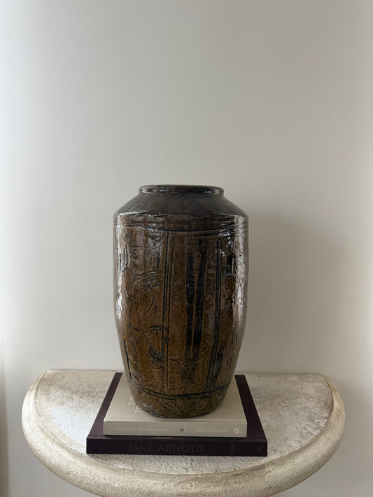 Tall Vintage Ginger Jar