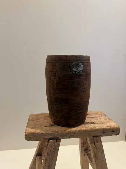Natural Teak Wood Vase, Medium No. 002