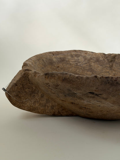 Solid Handle Antique Dough Bowl