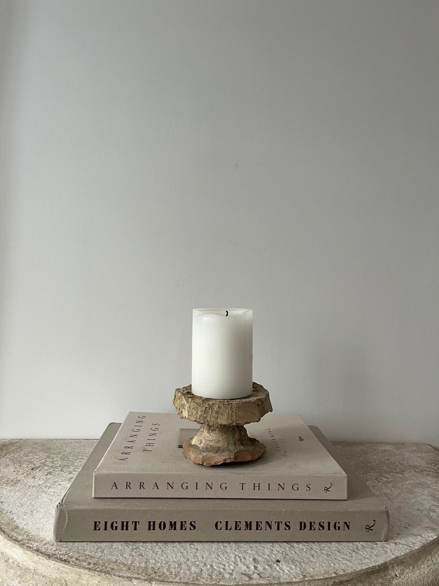 Antique Spanish Stone Candleholders
