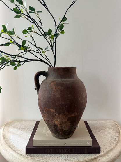 Large 1 Handle Anatolian Vessel - Ember Brown