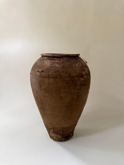Small Olive Jar - Brown Texture