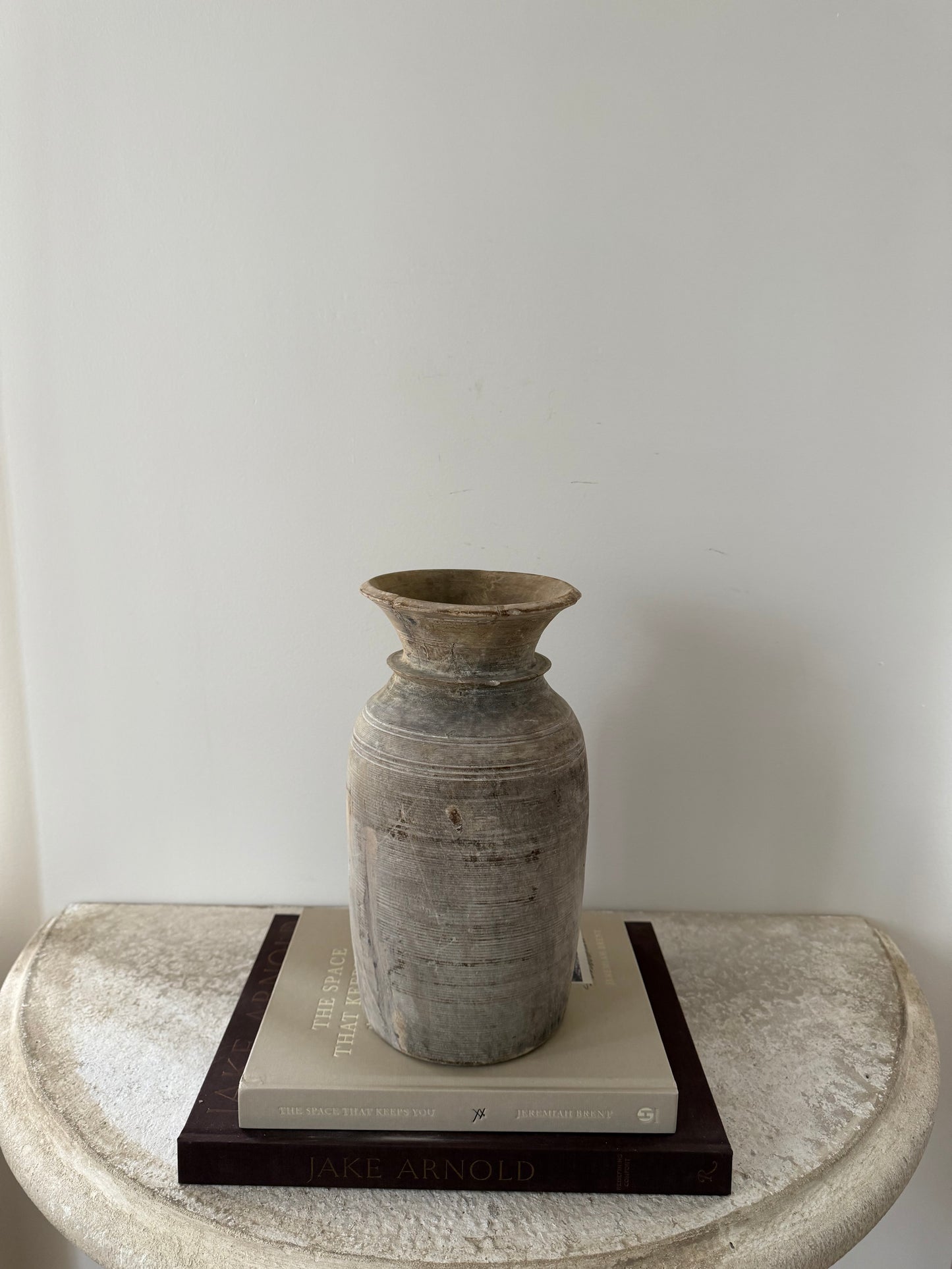 Bleached Vintage Teakwood Vase, Medium No. 003