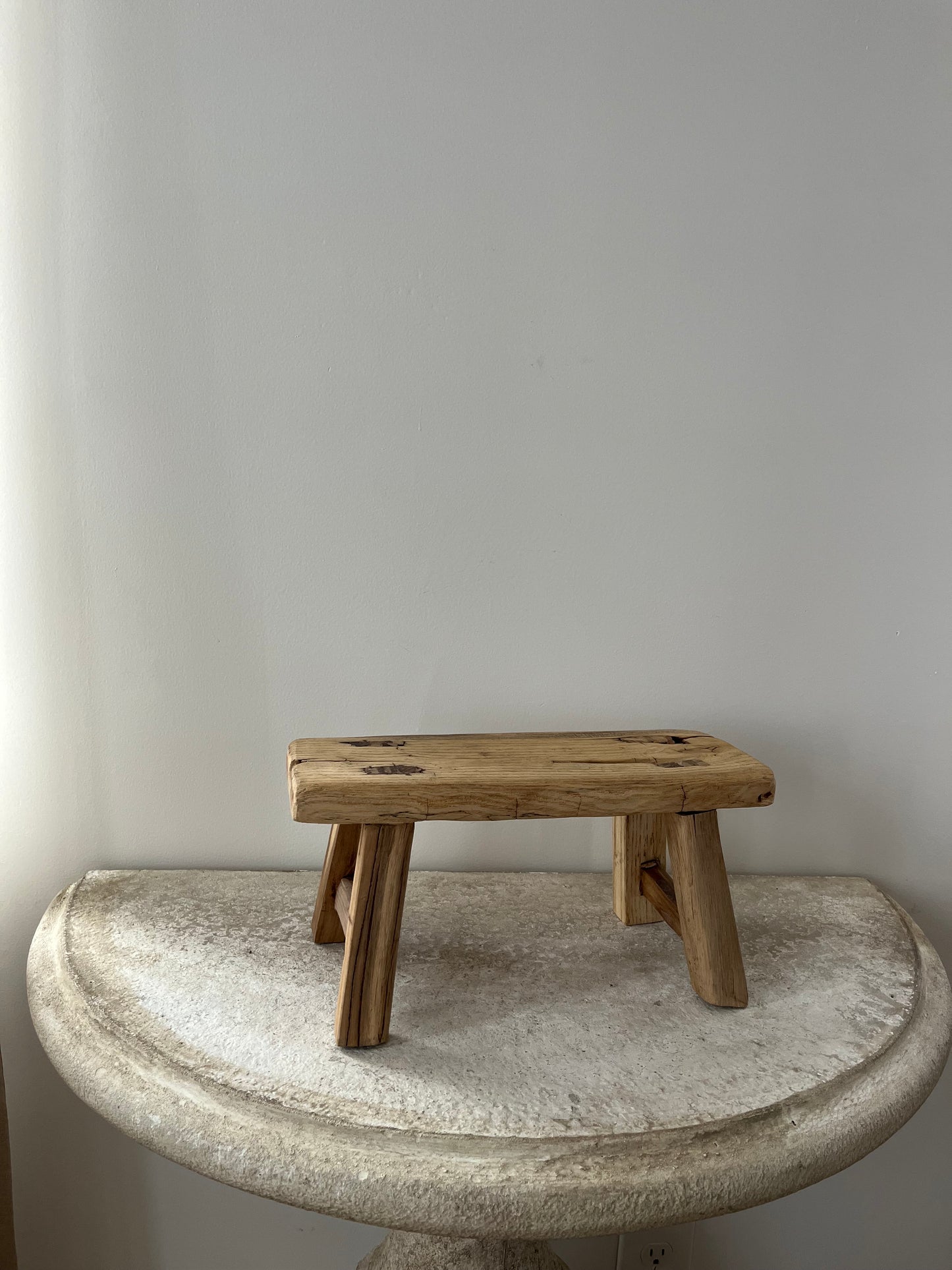 Mini Vintage Elm Stool II