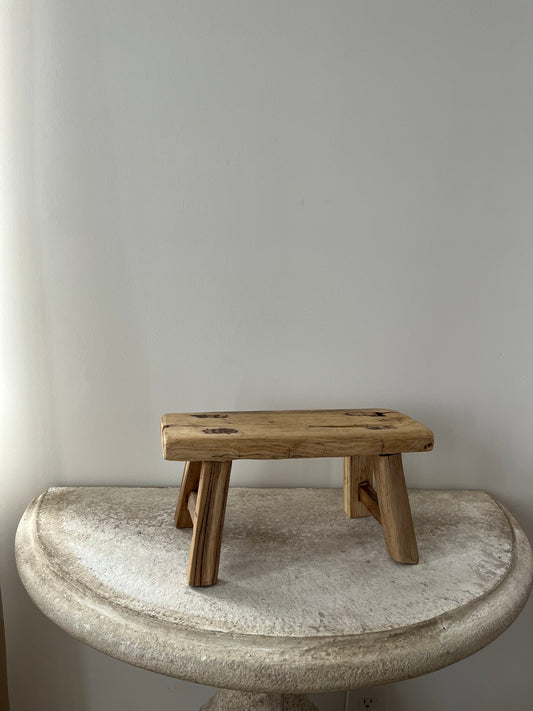 Mini Vintage Elm Stool II