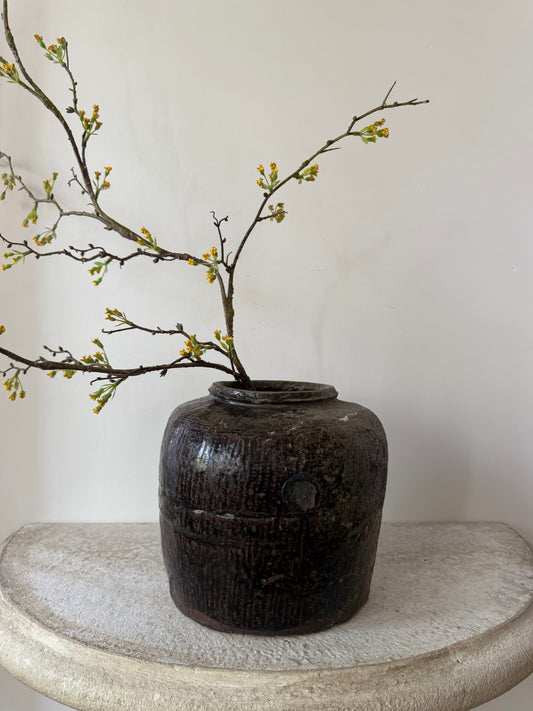 Brown Glaze Rice Wine Vessel