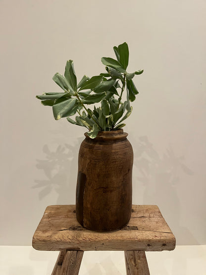 Natural Teak Wood Vase, Small No. 001