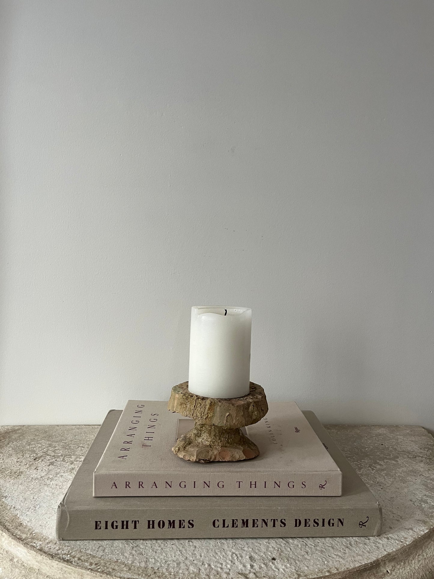 Antique Spanish Stone Candleholders