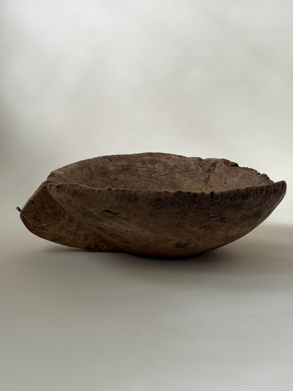 Solid Handle Antique Dough Bowl