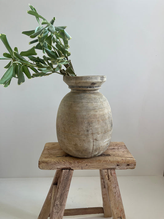 Bleached Teakwood Vase, Large No. 001