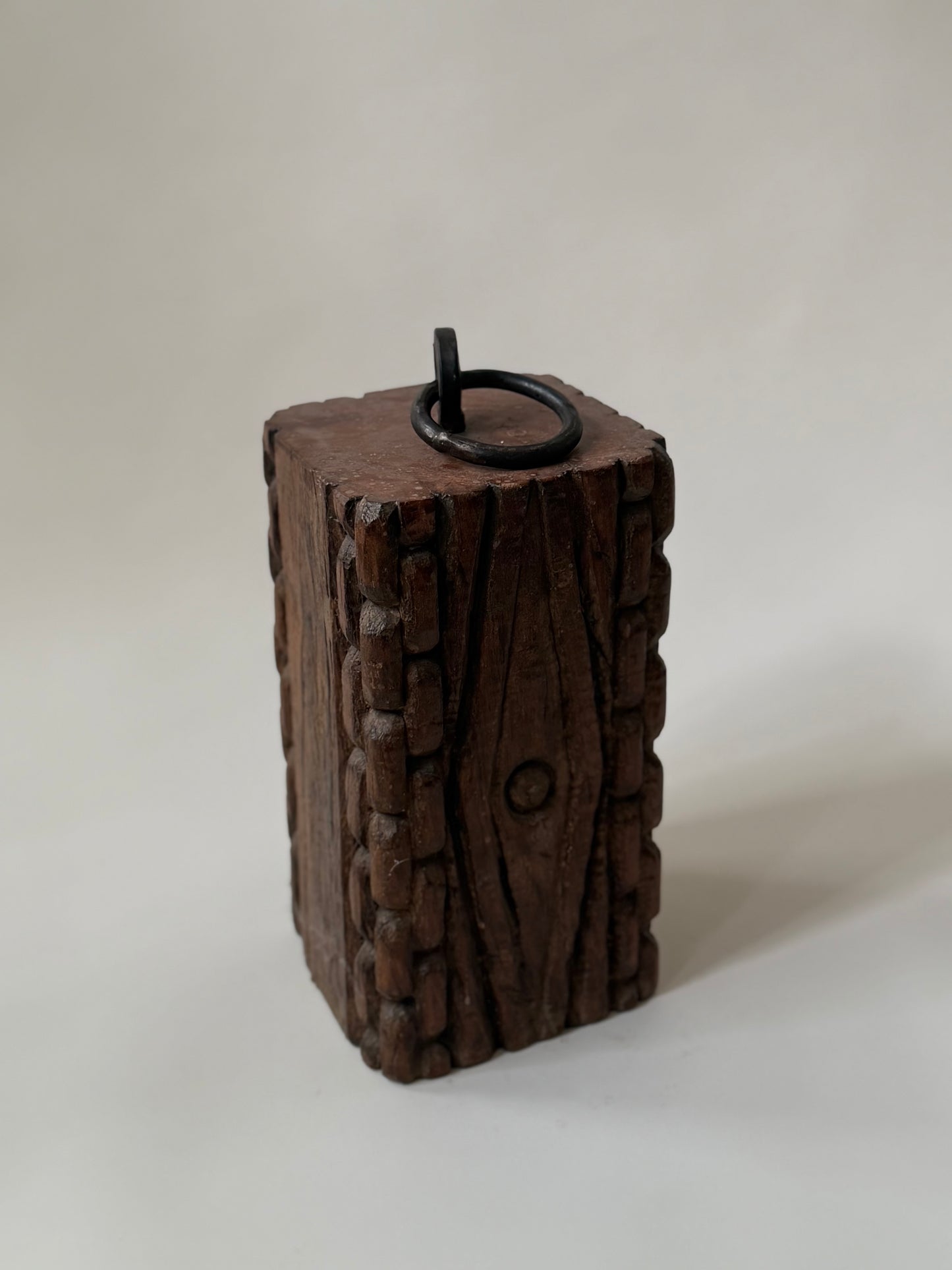 Found Door Stop - Wood & Iron