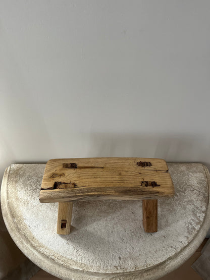 Mini Vintage Elm Stool II