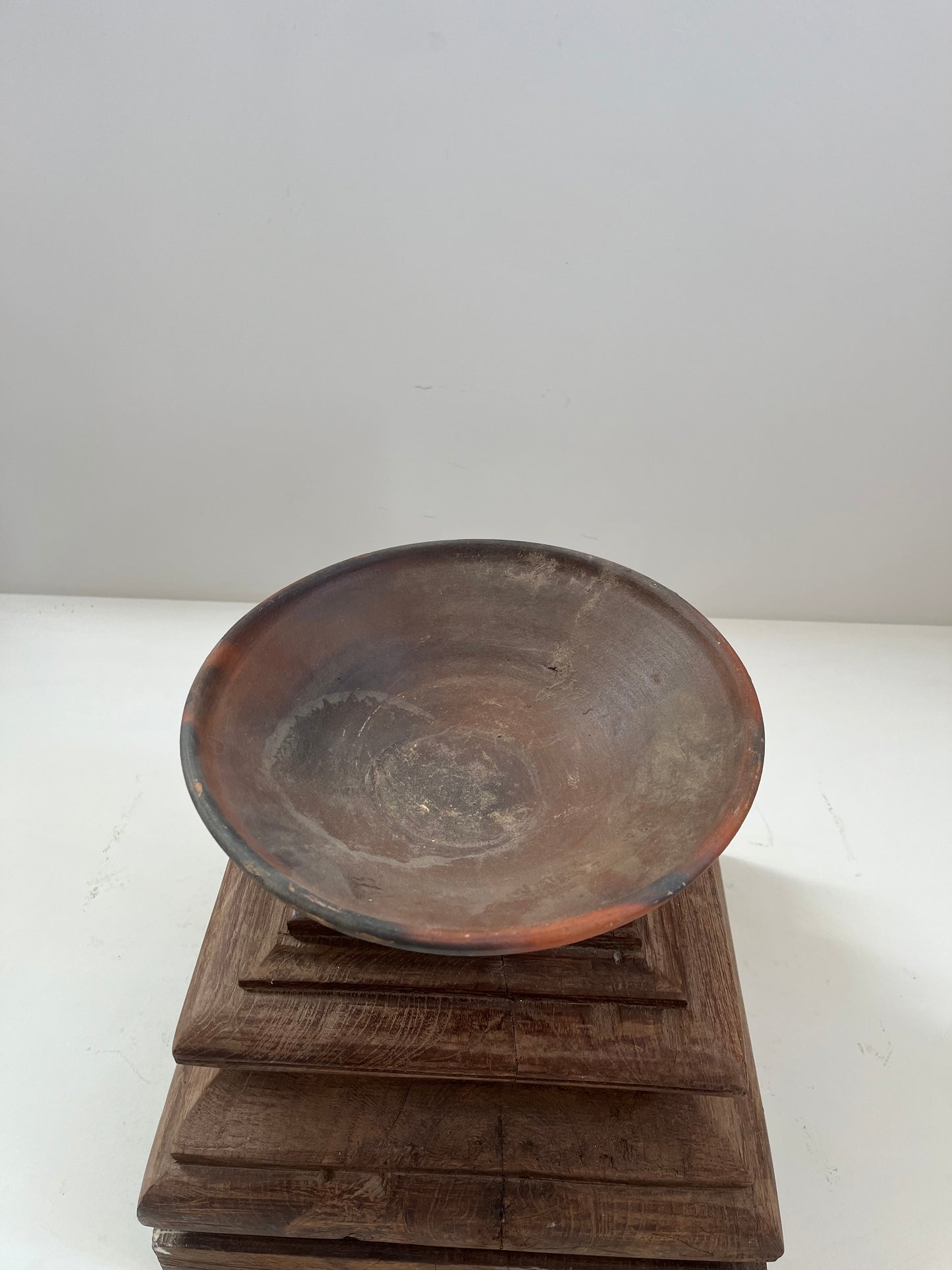 Vintage Indonesian Terracotta Raised Bowl